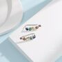 Rainbow Droplet Cz Crawler Earrings Sterling Silver, thumbnail 5 of 10