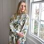 Pineapple And Bluebird Cotton Dressing Gown, thumbnail 6 of 8
