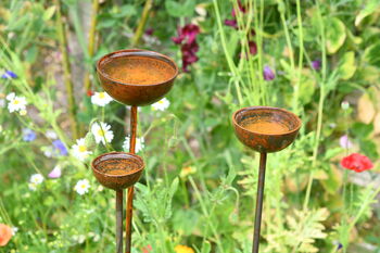 Metal Garden Ornament Rain Catcher Trio, 5 of 5