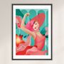 Woman In Flowers Illustrated Art Print, thumbnail 3 of 6
