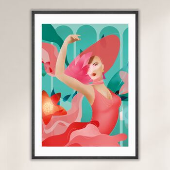 Woman In Flowers Illustrated Art Print, 3 of 6
