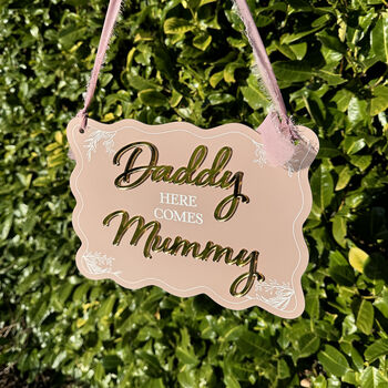 Acrylic Wavy Edge Cute Wedding Carry Sign, 4 of 5