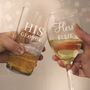 Personalised His And Her Pint And Wine Glass Set, thumbnail 3 of 3