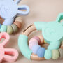 Bunny Teether Personalised Silicone And Wood, thumbnail 8 of 10