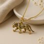 Personalised Gold Plated Sterling Silver Tiger Necklace, thumbnail 1 of 9