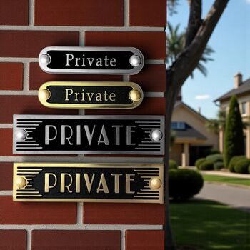 Private Metal Door Sign Art Deco Or Modern, 6 of 6
