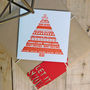 Handmade Letterpress Christmas Tree Card Or Pack, thumbnail 2 of 2