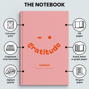 Hardback Notebook Personalised Name Gratitude Design, 5 of 5