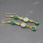 Green Onyx Jade Dangle Drop Gold Earrings, thumbnail 8 of 8