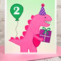 'Dinosaur' Personalised Girls Birthday Card, thumbnail 2 of 4