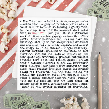Die Hard Movie Plot Greeting Card For Film Lovers, 2 of 4