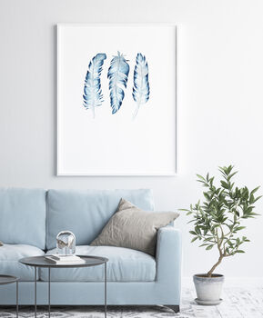 Watercolour Feathers Art Print, 3 of 5