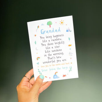 Personalised Dad Grandad Verse Card, 3 of 8