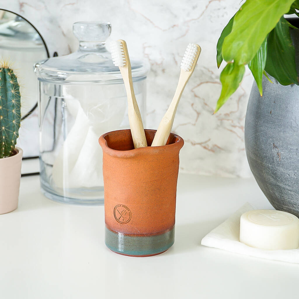 Terracotta Pottery Toothbrush Storage Pot, 1 of 7