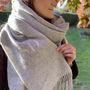 Embroidered Lambswool Blanket Scarf, thumbnail 4 of 7