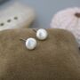 Dainty Keshi Pearls Stud Earrings In Sterling Silver, thumbnail 5 of 9