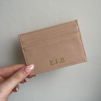 Personalised Embossed Saffiano Leather Slimline Card Holder, 7 of 7