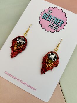 Meteor Glitter Resin Earrings / Space Lover Gift / Celestial Statement Jewellery / Cosmic Accessories, 3 of 5