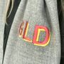 Personalised Grey Scarf With Shadowed Embroidery, thumbnail 2 of 3