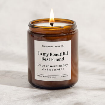 Personalised Best Friend Wedding Gift Soy Wax Candle, 2 of 5
