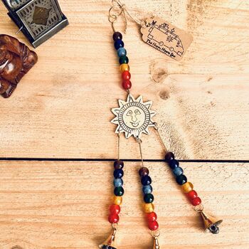 Smiling Sunshine Rainbow Chakra Bells Wind Chime, 6 of 10
