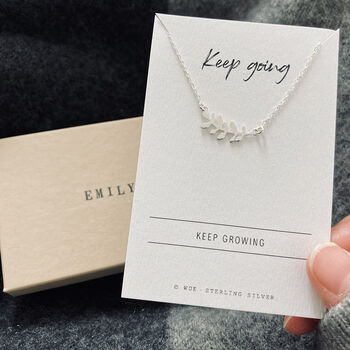 Keep Growing Sterling Silver Leaf Necklace, 2 of 5