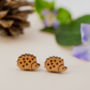 Wooden Hedgehog Earrings, thumbnail 1 of 2