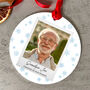 Personalised Snowflake Memorial Photo Christmas Bauble, thumbnail 1 of 2
