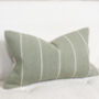Sage And Cream Stripe Cushion Cover 50 X 30cm, thumbnail 1 of 4