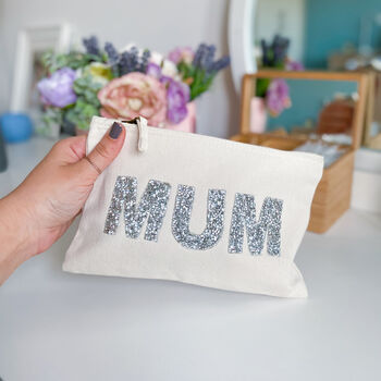 Mum Makeup Bag With Silver Rhinestone Letters, 8 of 9