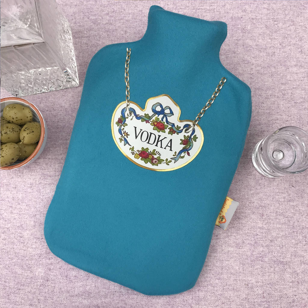 Vodka Label Hot Water Bottle By Twisted Twee Homewares