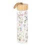 Floral Print Glass Water Bottle With Bamboo Lid, thumbnail 2 of 4