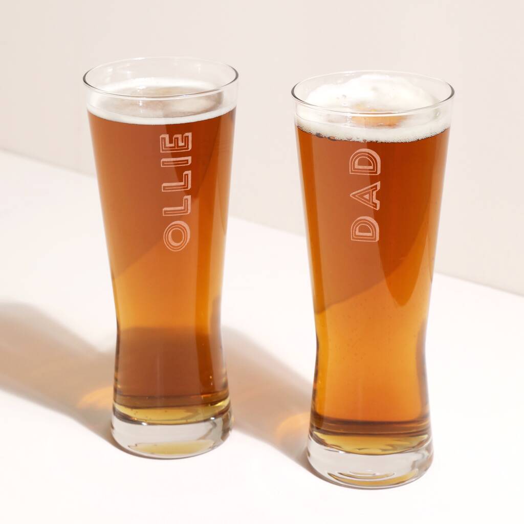 Personalised Bold Name Pilsner Pint Glass, 1 of 5