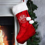 Personalised Christmas Wishes Luxury Red Stocking, thumbnail 1 of 3