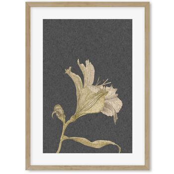 Grey Vintage Floral Stem Art Print, 4 of 6