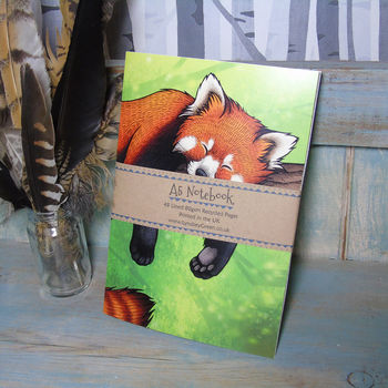 Red Panda Illustration Notebook Lined Pages, 4 of 4