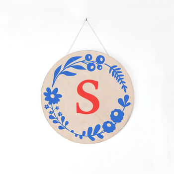 Personalised Floral Hand Screen Printed Wooden Plaque, 7 of 9
