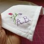 Hand Embroidered Monogram Handkerchief With Flower, thumbnail 6 of 10