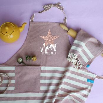 Personalised Cotton Apron Tea Towels, Gift For Her, 5 of 12
