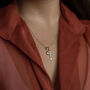 Astralis Silver Key Necklace Gold Filled Cubic Zirconia, thumbnail 4 of 7