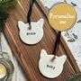 Personalised Clay Cat Christmas Decoration, thumbnail 1 of 4
