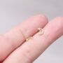 Gold Crescent Moon Stud Earrings, Dainty Minimalistic Studs, thumbnail 1 of 7