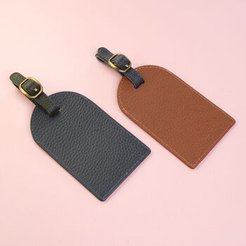 Personalised Pebble Grain Leather Luggage Tag, 6 of 8