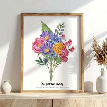 Personalised Birth Flower Family Print, 5 of 12