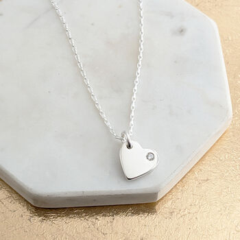 Memorial Ashes Gemstone Heart Silver Charm, 3 of 5