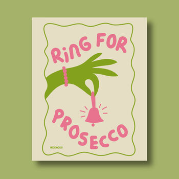 Ring For Prosecco Print Three Colour Options, 3 of 11