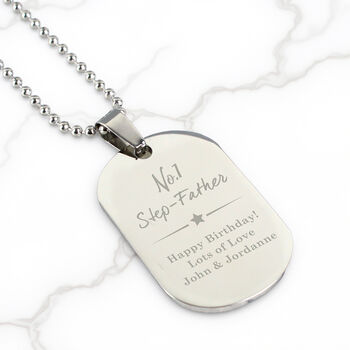 Personalised No.One Stainless Steel Dog Tag Necklace, 2 of 7