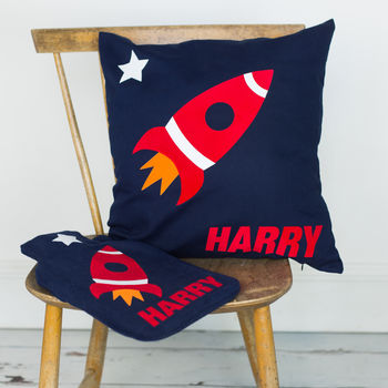 Space Rocket Hot Water Bottle Cover Personalised, 5 of 5
