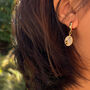 Starry Feline Seashell Earrings, thumbnail 3 of 6