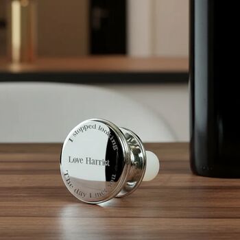 Personalised Silver Plated Romantic Bottle Stopper, 2 of 2